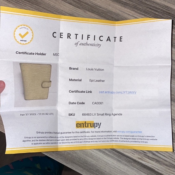 Louis Vuitton Pastel Yellow Epi Agenda PM✨ - Picture 7 of 7